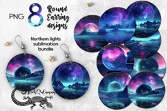 Northern Lights | 8 Round earring xmas sublimation designs Product Image 1