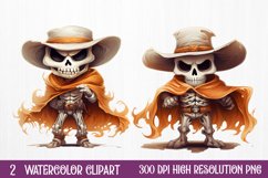 Cowboy Ghost Sublimation Clipart, Watercolor Clipart Product Image 1