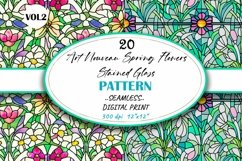 Spring Flowers Stained Glass Seamless Art Nouveau Paper Vol2 Product Image 1