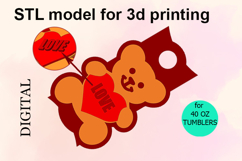 Bear with a Heart, 40 OZ Tumbler, STL File for 3D Printing Product Image 1