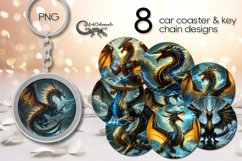 Dragon | fantasy Car coaster &amp; key chain sublimation designs Product Image 1