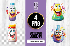 Funny Science Flask Character Clipart Sublimation PNG Product Image 1