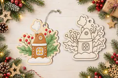 Christmas House Ornament Laser Scoring and Engraving Product Image 3