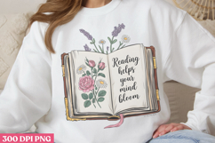 Reading Helps your PNG, Book Reader Sublimation PNG Product Image 1