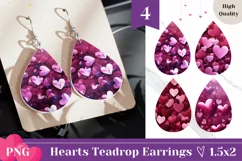 Love Heart Teardrop Earrings, 3D Love Hearts Earring Designs Product Image 1