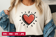 Radiant Hand Drawn Heart SVG PNG Product Image 1