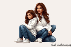 Mother Daughter Sublimation PNG Product Image 1