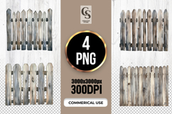 Rustic Wooden Fence Clipart Sublimation PNG Product Image 1