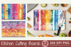 Watercolor Boho Rainbow Cutting Boards sublimation Design Product Image 1