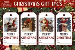 Christmas Village Gift Tags, Santa Claus Gift Tags Product Image 1