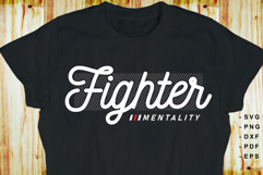 Fighter Mentality Slogan Quotes T shirt Design Vector Product Image 1