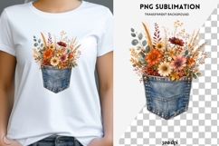 Autumn denim pocket png design for T-shirts Product Image 1