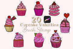 20 Cupcake Valentine brush stamp set Product Image 1