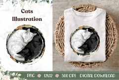 Cartoon Cats Illustration, Cats PNG, Cartoon Animals PNG Product Image 1