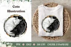 Cartoon Cats Illustration, Cats PNG, Cartoon Animals PNG Product Image 1