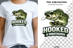 Hooked and Unbothered PNG | Funny Fishing Design Product Image 1