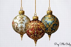 Golden Christmas Decor Clipart Bundle PNG Product Image 4