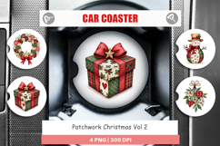 Patchwork Christmas Car Coaster Product Image 1