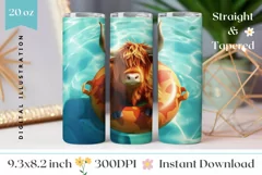 Funny Cow Tumbler Wrap Design, Funny Animals Tumbler Design Product Image 1