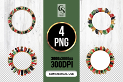 Watercolor Kwanzaa Frame Clipart PNG Product Image 1