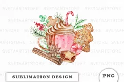 Christmas Hot Cocoa Mug with gingerbread PNG Product Image 1