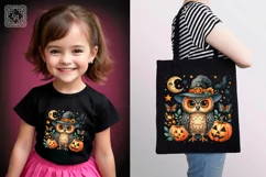 Watercolor Halloween Owl. PNG sublimation Product Image 2