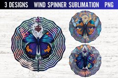 Butterflies Stain Glass Wind Spinner Sublimation Designs PNG Product Image 1