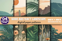 Boho Abstract Landscape Background Paper PNG Product Image 2