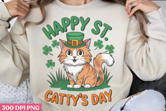 St Patricks Day Cat Sublimation Bundle PNG Product Image 6