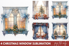 Christmas Window Sublimation Clipart PNG Product Image 1