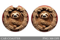 Sloth Car Coaster Design. Christmas Sloth Car Coaster Product Image 1