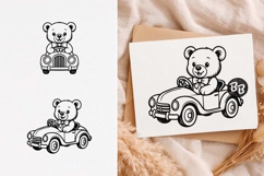 Teddy Bear in Car, Teddy Bear svg, Teddy Bear clipart, png Product Image 1