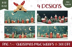Christmas Village Mug Design, Winter Village Mug Wrap Product Image 1