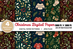 Christmas Digital Paper Backgrounds JPG Product Image 1