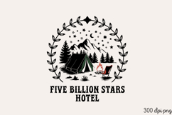 FIVE BILLION STARS PNG, Retro Camping Sublimation PNG Product Image 2