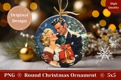 Watercolor Christmas Ornament, Retro Woman Ornament Design Product Image 1