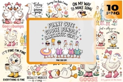 Funny Sarcastic Goose Girl PNG Set Product Image 1