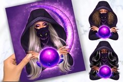 halloween clipart, witch clipart, magic ball, black cat Product Image 1