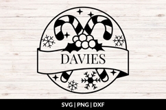 Christmas Family Name SVG - Candy Cane Product Image 1