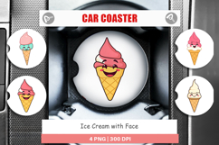 Car Coaster Smiling Ice Cream Product Image 1