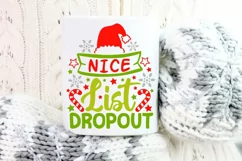 Nice List Dropout Svg, Funny Christmas Svg, Santa Claus Svg. Product Image 5