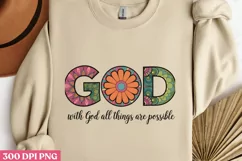 God with God all things PNG, Christian Jesus Sublimation P Product Image 1