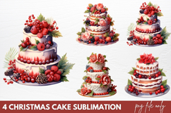 Christmas Cake Sublimation Clipart PNG Product Image 1