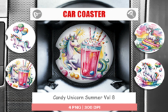 Car Coaster Candy Unicorn Summer Product Image 1