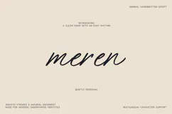 Meren Minimal Handwritten Script Font Product Image 1