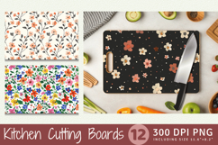 Tiny Bloom Flowers Cutting Boards sublimation Design Product Image 1