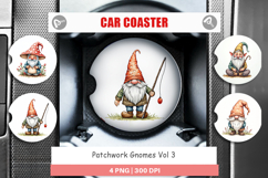 Patchwork Gnomes Car Coaster Product Image 1