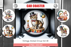 Car Coaster Vintage Animal Circus Product Image 1