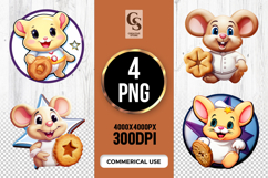 Cute Mouse Holding Cookie Clipart Sublimation PNG Product Image 1