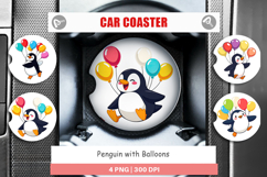 Car Coaster Penguin with Balloons Product Image 1